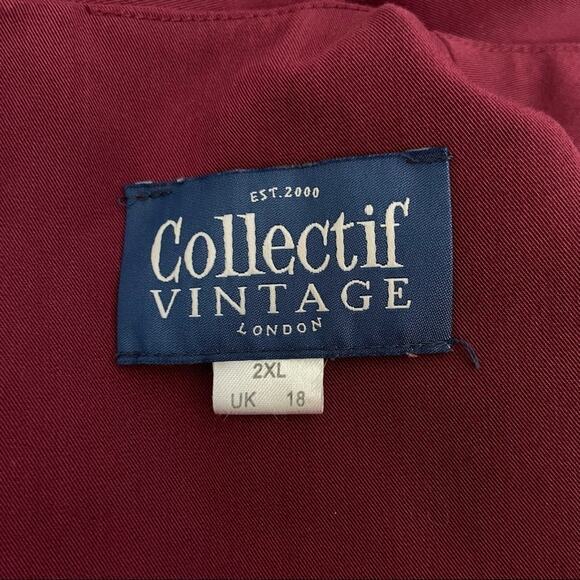 COLLECTIF VINTAGE Pencil Wiggle Dress Size 2XL US 14 Retro Pinup Rockabilly Twee - Picture 6 of 9